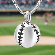 Load image into Gallery viewer, Baseball Shaped Cremation Urn Necklace