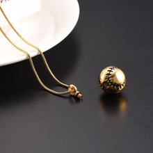 Load image into Gallery viewer, Baseball Shaped Cremation Urn Necklace