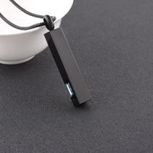 Load image into Gallery viewer, Black Cremation Urn Necklace Column With Gemstone