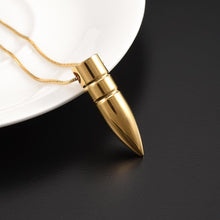Load image into Gallery viewer, Bullet Shaped Cremation Urn Necklace