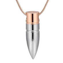 Load image into Gallery viewer, Bullet Shaped Cremation Urn Necklace