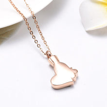Load image into Gallery viewer, Butterfly &amp; Heart Cremation Urn Necklace With Rhinestones