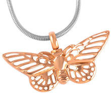 Load image into Gallery viewer, Butterfly Shaped Cremation Urn Necklace