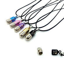 Load image into Gallery viewer, Colored Cylinder Love Cremation Urn Necklace