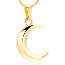 Load image into Gallery viewer, Crescent Moon Cremation Urn Necklace