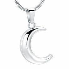 Load image into Gallery viewer, Crescent Moon Cremation Urn Necklace