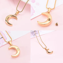 Load image into Gallery viewer, Crescent Moon Cremation Urn Necklace