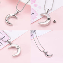 Load image into Gallery viewer, Crescent Moon Cremation Urn Necklace