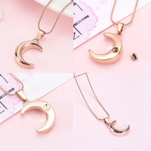 Load image into Gallery viewer, Crescent Moon Cremation Urn Necklace