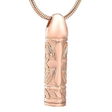Load image into Gallery viewer, Cross Cylinder Cremation Urn Necklace
