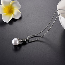 Load image into Gallery viewer, Crystal Flower &amp; Pearl Cremation Urn Necklace With Rhinestones