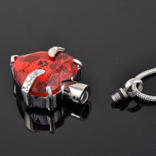Load image into Gallery viewer, Crystal Heart Pendant Pet Cremation Urn Necklace Etched "My Best Friend"
