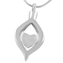 Load image into Gallery viewer, Crystal Teardrop With Heart Cremation Urn Necklace With Rhinestones