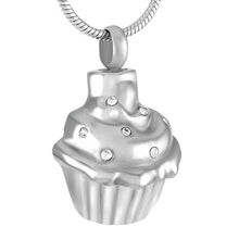 Load image into Gallery viewer, Cupcake Shaped Cremation Urn Necklace