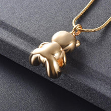 Load image into Gallery viewer, Cute Teddy Bear With Heart Cremation Urn Necklace