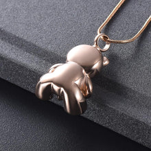 Load image into Gallery viewer, Cute Teddy Bear With Heart Cremation Urn Necklace