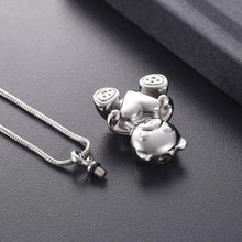 Load image into Gallery viewer, Cute Teddy Bear With Heart Cremation Urn Necklace