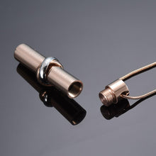 Load image into Gallery viewer, Cylinder Cremation Urn Necklace With Infinity Band Engraved "Together Forever In Loving Memory"