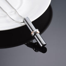 Load image into Gallery viewer, Cylinder Cremation Urn Necklace With Infinity Band Engraved "Together Forever In Loving Memory"