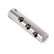 Load image into Gallery viewer, Cylinder Cremation Urn Necklace With Paw Prints
