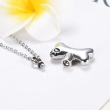 Load image into Gallery viewer, Dog Bone With Paw Print Cremation Urn Necklace