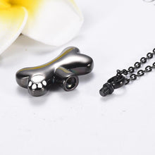 Load image into Gallery viewer, Dog Bone With Paw Print Cremation Urn Necklace