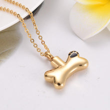 Load image into Gallery viewer, Dog Bone With Paw Print Cremation Urn Necklace
