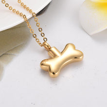 Load image into Gallery viewer, Dog Bone With Paw Print Cremation Urn Necklace