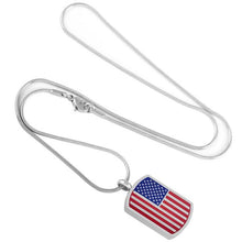 Load image into Gallery viewer, Dog Tag With American Flag Cremation Urn Necklace