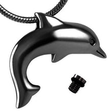 Load image into Gallery viewer, Dolphin Shaped Cremation Urn Necklace