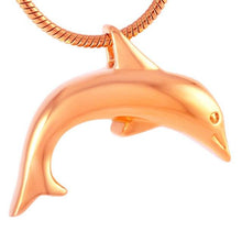 Load image into Gallery viewer, Dolphin Shaped Cremation Urn Necklace