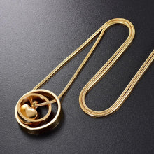 Load image into Gallery viewer, Dual Circle Around Heart Cremation Urn Necklace