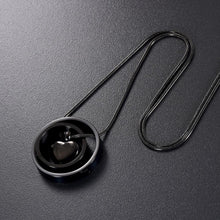 Load image into Gallery viewer, Dual Circle Around Heart Cremation Urn Necklace