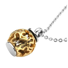 Load image into Gallery viewer, Golden Butterfly Flower Lantern Cremation Urn Necklace
