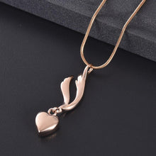 Load image into Gallery viewer, Heart &amp; Angel Wing Cremation Urn Necklace