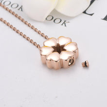 Load image into Gallery viewer, Heart Flower Cremation Urn Necklace