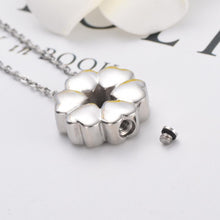 Load image into Gallery viewer, Heart Flower Cremation Urn Necklace