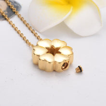 Load image into Gallery viewer, Heart Flower Cremation Urn Necklace