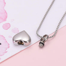 Load image into Gallery viewer, Small Heart Shaped Cremation Urn Necklace