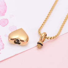 Load image into Gallery viewer, Small Heart Shaped Cremation Urn Necklace