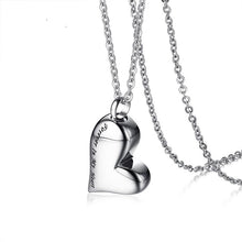 Load image into Gallery viewer, Heart Shaped Cremation Urn Necklace Engraved With "Forever In My Heart"