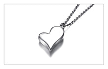 Load image into Gallery viewer, Heart Shaped Cremation Urn Necklace Engraved With "Forever In My Heart"