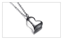 Load image into Gallery viewer, Heart Shaped Cremation Urn Necklace Engraved With "Forever In My Heart"