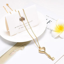 Load image into Gallery viewer, Heart Shaped Key Cremation Urn Necklace