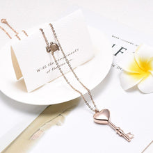 Load image into Gallery viewer, Heart Shaped Key Cremation Urn Necklace