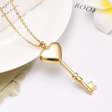 Load image into Gallery viewer, Heart Shaped Key Cremation Urn Necklace