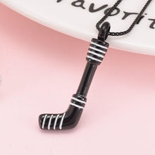 Load image into Gallery viewer, Hockey Stick Cremation Urn Necklace