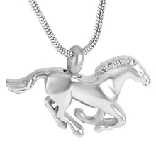 Load image into Gallery viewer, Horse Shaped Cremation Urn Necklace
