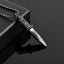 Load image into Gallery viewer, Knife Blade Shaped Cremation Urn Necklace