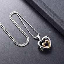 Load image into Gallery viewer, Modern Double Heart Cremation Urn Necklace